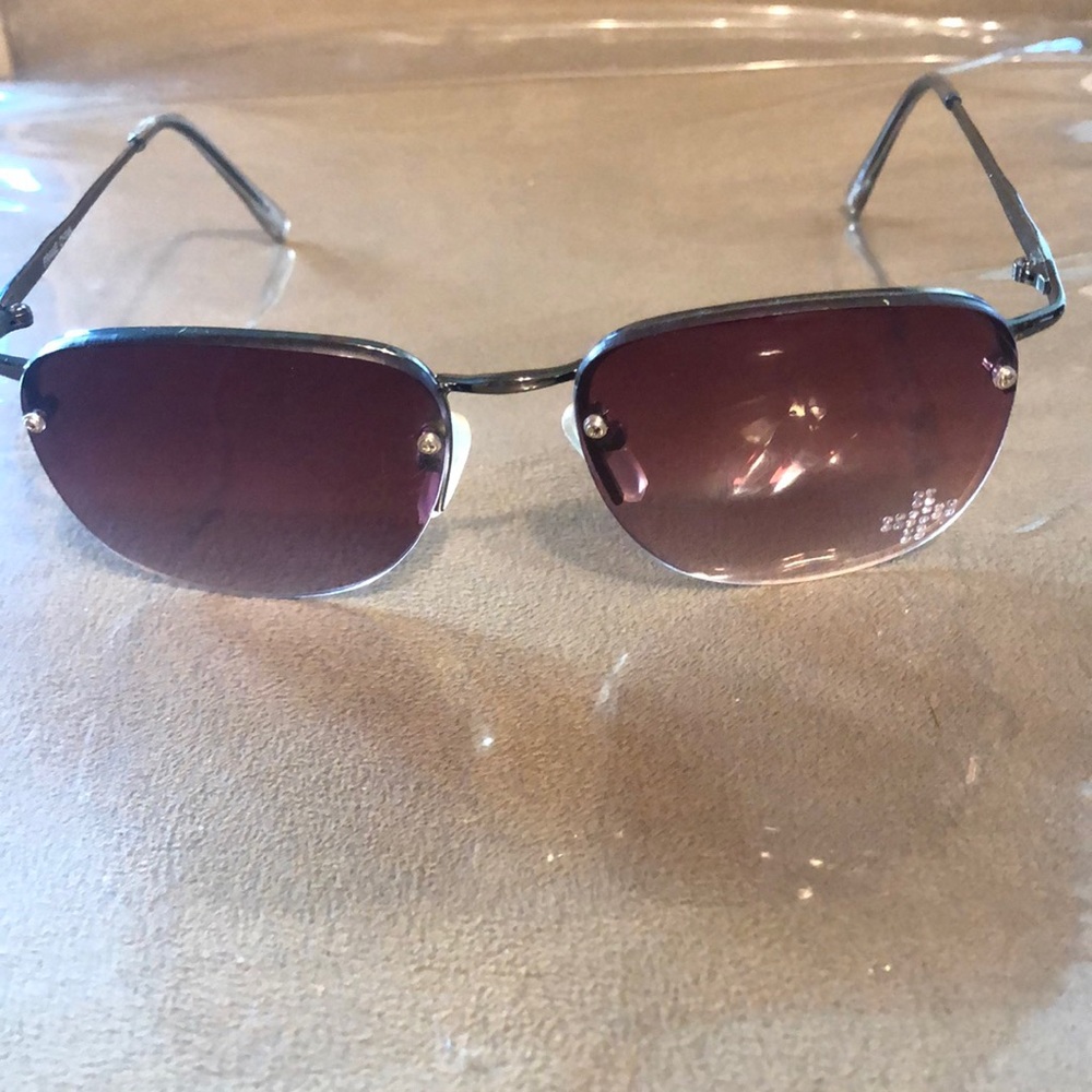 Rhinestone Cross Metal Frame Sunglasses